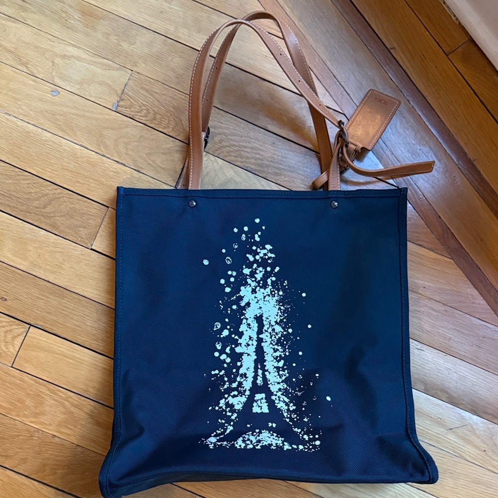 Tumi Navy Tote with Eiffel Tower Print